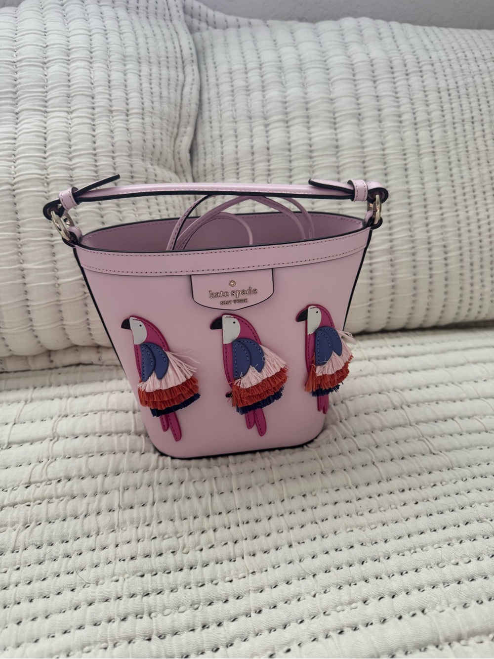 kate spade Pink Parrot Fringe Appliqué Crossbody Bag - Picture 2 of 11